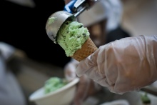 mint chip ice cream cone